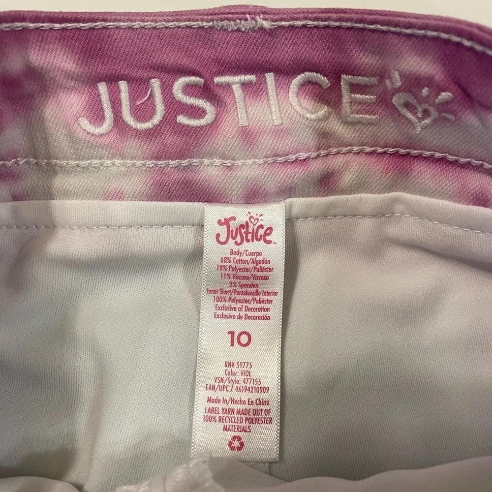 Justice tie-dye denim skort girls size 10